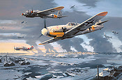 Stalingrad, Me-109 und He-111 Luftfahrtkunst von Nicolas Trudgian