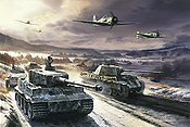 The Cold Front, Focke Wulf 190A und Panzer Miltitär-Kunstdruck von Nicolas Trudgian