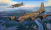 The Guardian - Messerschmitt Bf 109 and B-17 Flying Fortress Aviation Art by Nicolas Trudgian
