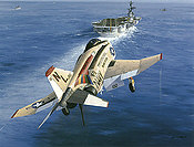 Screaming Eagle, F4 Phantom USS Coral Sea naval aviation art print by Philip E West