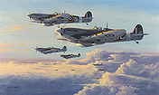 Spitfires - High Patrol, aviation art print by Philip E West