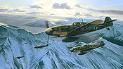 Arctic Hunters, Me-109 Aviation Art by Richard Taylor