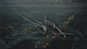 Dark Defenders, Me-262 Nachteinsatz Luftfahrt-Kunstdruck von Robert Bailey