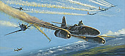 Escort Fury, Me-262, P-51D and B-17 aviation art by Robert Bailey