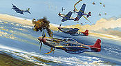 Tuskegee Trigger Time, P-51 Mustang Luftfahrt-Kunstdruck von Robert Bailey