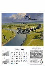 Airplane Calendar 2017 May Spitfire and FW190 Aviation Art by Robert Taylor