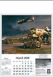 Aviation Art Calendar 2018 B-17 Flying Fortress March by Robert Taylor