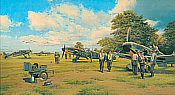 Eagles on the Channel Front, Me 109F and FW 190A aviation art print by Robert Taylor