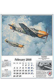 Airplanes Calendar Reach for the Sky 2018 Me-109 February Aviation Art by Robert Taylor