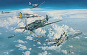 Headlong Into the Clash - Me-109, P-51D und B-17 Luftfahrtkunst von Robert Taylor