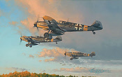 Hunters at Dawn - JG 52 Messerschmitt Bf 109 Aviation Art by Robert Taylor