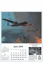 Aviation Art Calendar 2018 June Dambusters Avro Lancaster by Robert Taylor