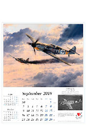 Aviation Art Calendar 2019 Messerschmitt Me 109 Hartmann September