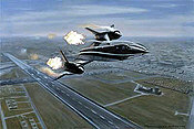 Flameout over Mildenhall, SR-71 Blackbird aviation art print by Ronald Wong
