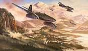 The Hunting Party - Messerschmitt Me-261 des JV 44 - Luftfahrtkunst von Stephen Brown