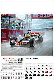 Juni McLaren-Mercedes F1 Art Calendar 2015 by Tony Smith
