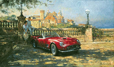 Vista-Bella, Ferrari 250 Spider California automobile art print by Alan Fearnley