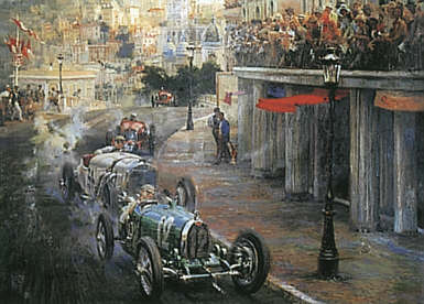 Bugatti Racing Green, motorsport art print by Alfredo De la Maria