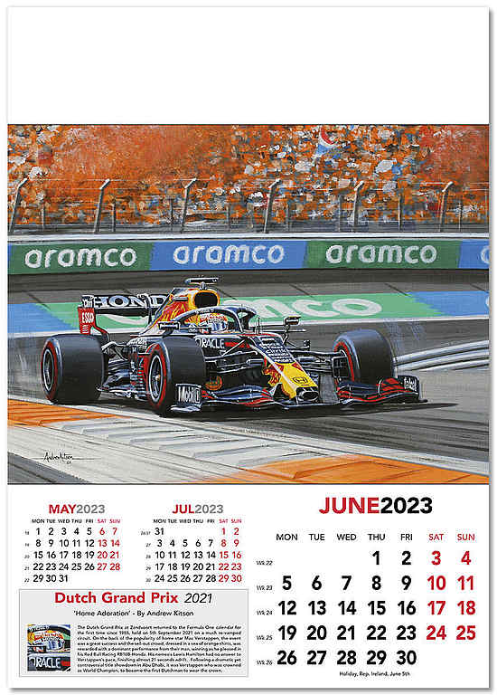 Automobile Art Kitson Andrew Formula 1 Wall Calendar Grand Prix 2023