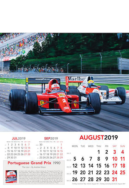 Grand Prix Formula-1 Art Calendar 2019