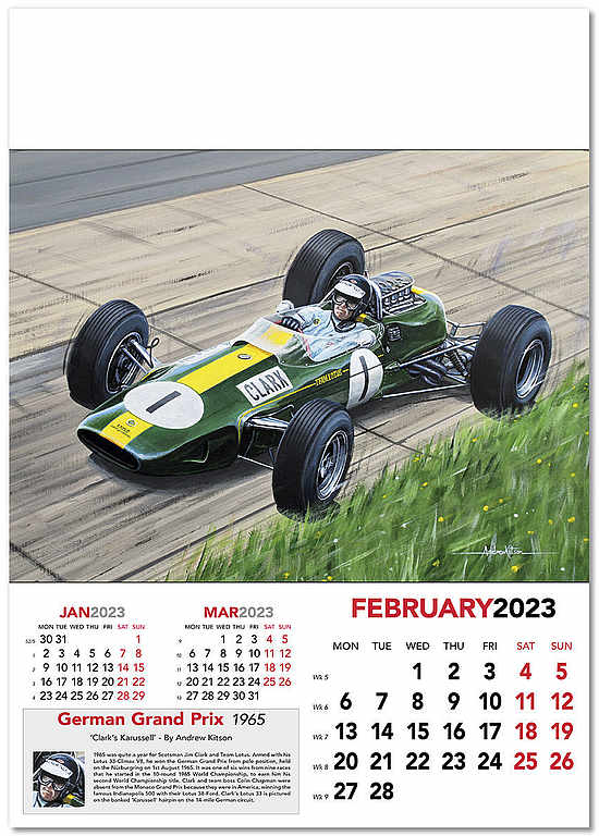 Automobile Art Kitson, Andrew Formula1 Wall Calendar Grand Prix 2023
