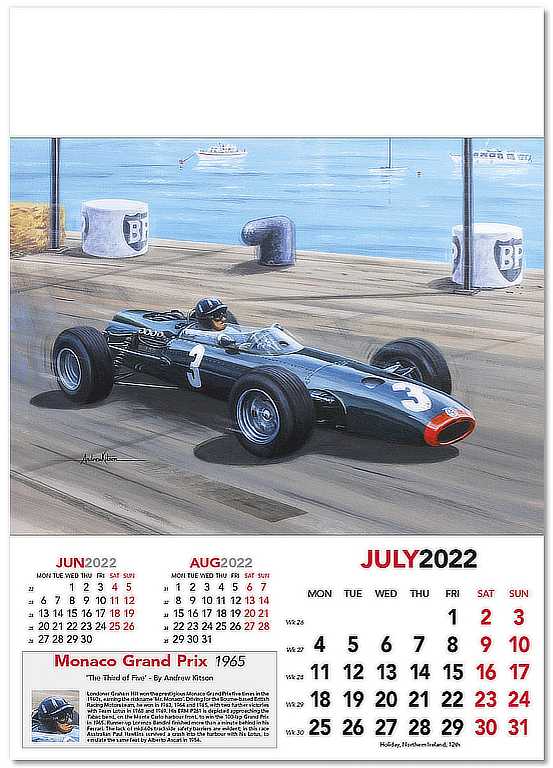 Automobile Art Grand Prix 2022 Formula1 Wall Calendar