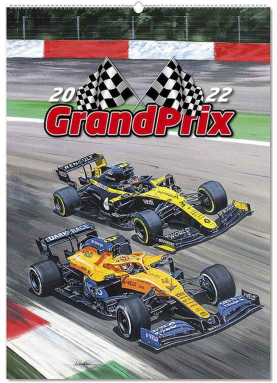 Formula One Wall Calendar Grand Prix 2022 - Motorsport Art Calendar by Anrew Kitson