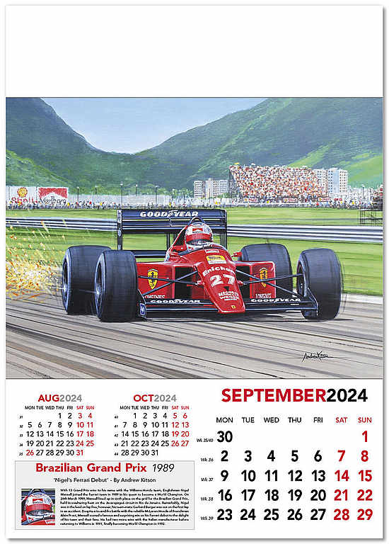 Art Calendars Kitson, Andrew Formula1 Wall Calendar Grand Prix 2024