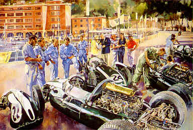 Cooper Team, Monaco F1 motorsport art print by Craig Warwick