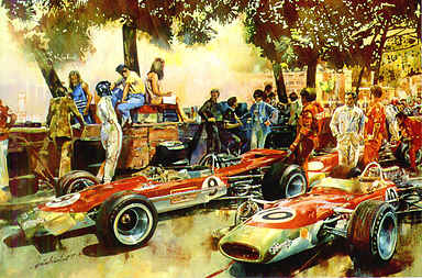 Gold Leaf Team Lotus Monaco 1968 Kunstdruck von Craig Warwick
