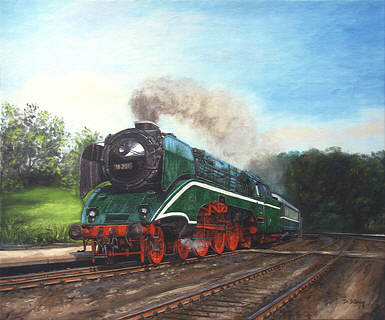 Schnell, Schneller, Steam Locomotive 18 201 Railway Art by Daniela Koenig