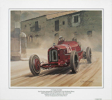 1932 Targa Florio - Tazio Nuvolari Alfa Romeo Monza - Motorsport Art by Graham Turner