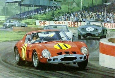 1963 Goodwood TT, Graham Hill Ferrari 250 GTO motorsport art print by Graham Turner
