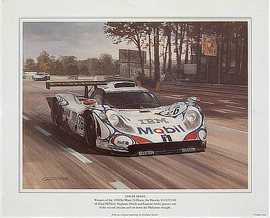 1998 Le Mans, Porsche 911 GTI-98 Motorsport Art Print by Graham Turner