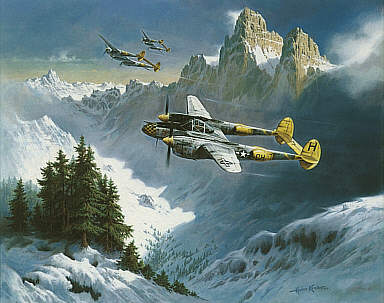 Tribute to a Lockheed Classic, P-38 Lightning aviation art print by Heinz Krebs