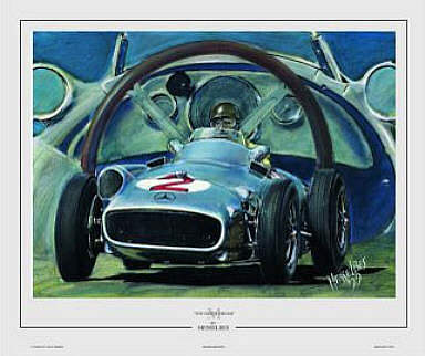 Fangio 1955, Mercedes F1 motorsport art print by Hessel Bes