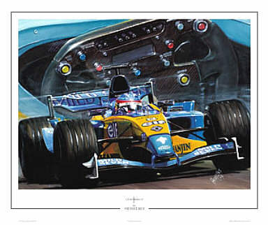 Fernando Alonso 2003 F1 motorsport art print by Hessel Bes