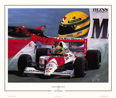 Ayrton Senna Honda McLaren Motorsport Kunstdruck von Hessel Bes
