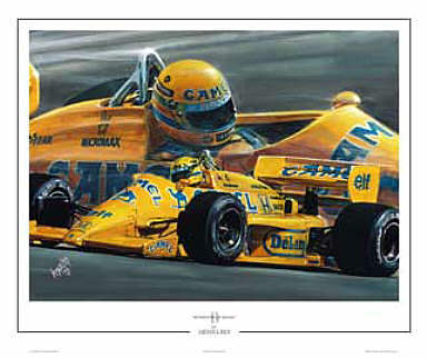Ayrton Senna Camel Lotus F1 art print by Hessel Bes