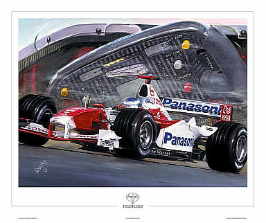 Toyota TF103 Oliver Panis F1 motorsport art print by Hessel Bes