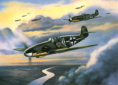 JG-54 Green Hearts, Messerschmitt Bf 109 aviation art print by Jerry Crandall
