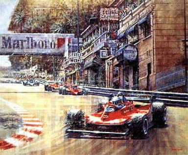 Jody Scheckter, Ferrari 312T4 F1 motorsport art print by Juan Carlos Ferrigno
