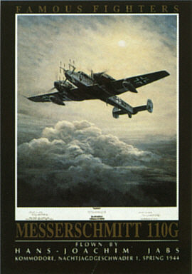 Famous Fighters Messerschmitt 110G aviation art print by Mark Postlethwaite