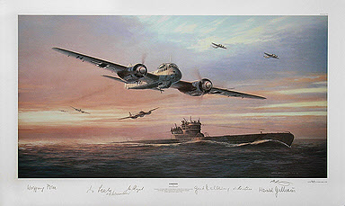 Kameraden, Junkers Ju-88 C-6 and U-Boot art print by Mark Postlethwaite