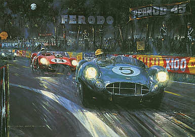 Aston Martin Victorious Le Mans 1959, Motorsport Kunstdruck von Nicholas Watts