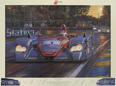 Audi at Le Mans 2002, motorsport art print by Nicholas Watts