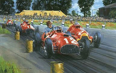 Ferrari - The first Grand Prix Victory, Ferrari 375 F1 art print by Nicholas Watts