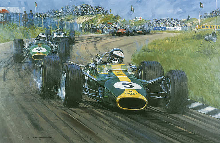 Jim Clark Lotus Indy 500 Limited Edition Print by Andrew Kitson 