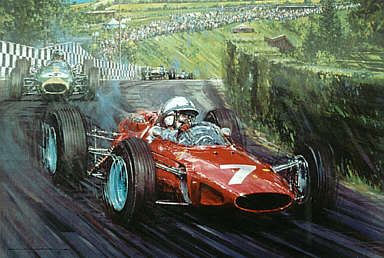 John Surtees World Champion 1964, Ferrari 158 Nürburgring F1 art print by Nicholas Watts