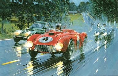 Le Mans 1954, Ferrari 375Plus motorsport art print by Nicholas Watts